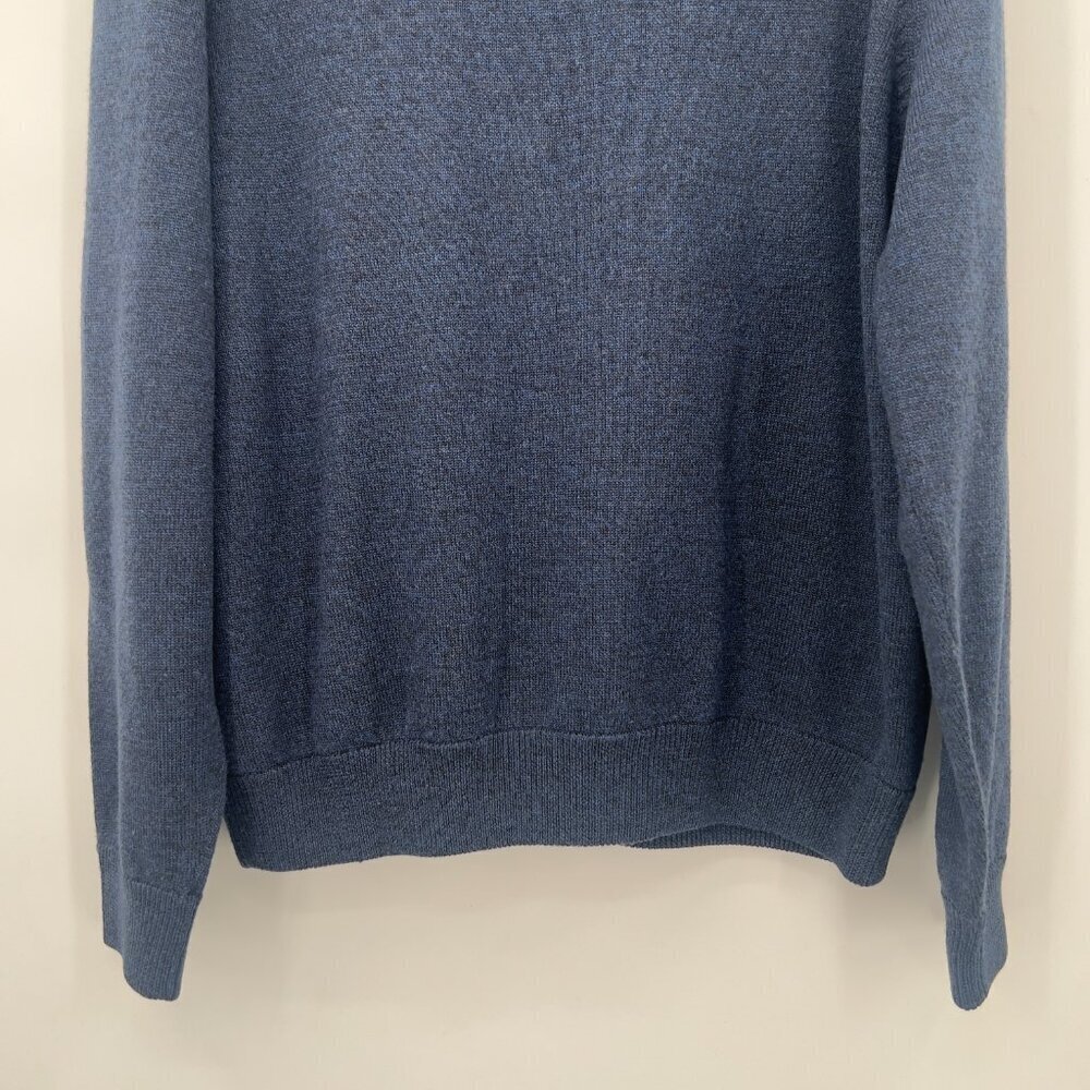Brooks Brothers 346 Men’s 100% Merino Wool 1/4 Zip Sweater Navy Blue Size XL - Picture 6 of 9